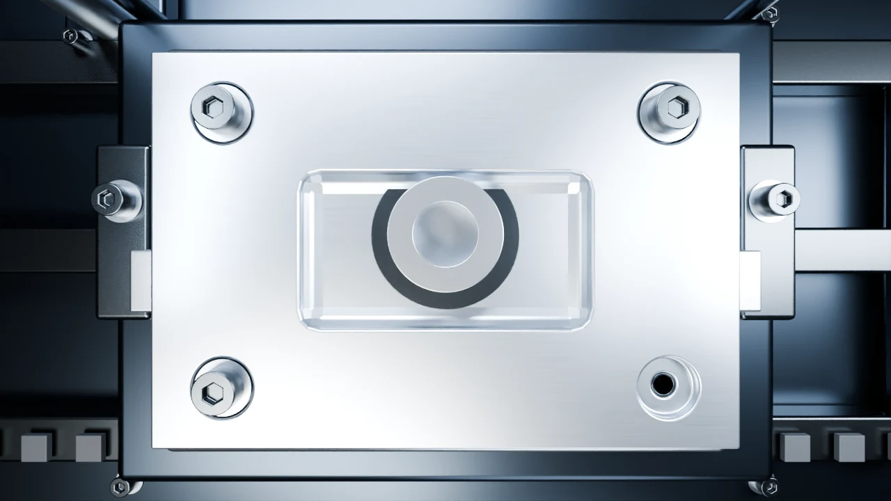 An empty fastening position is visible in the example housing.