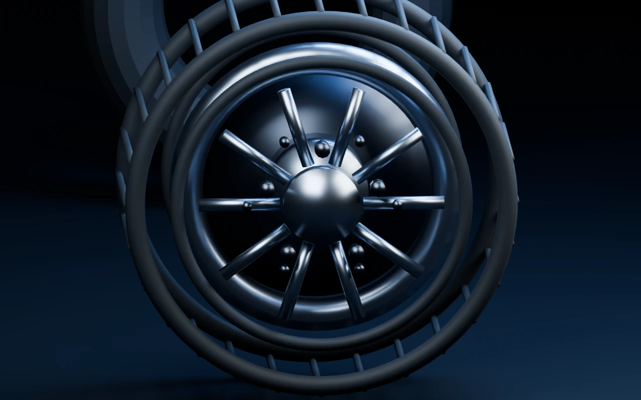 Synthetic wheel fastening reference view